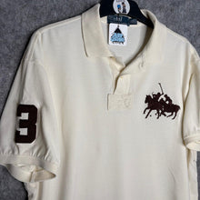 Load image into Gallery viewer, Ralph Lauren Custom Fit White Embroidered Double Horsemen Logo Polo Top, Size XL