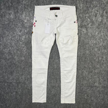 Load image into Gallery viewer, Ed Hardy x Red Pepper Y2K White Red 2000s Mcbling Skinny Jeans, Size Xs-S