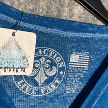 Load image into Gallery viewer, Affliction Blue Winged Cross Long Sleeve T-Shirt Y2K Gothic Streetwear