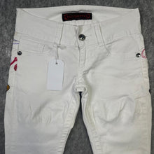 Load image into Gallery viewer, Ed Hardy x Red Pepper Y2K White Red 2000s Mcbling Skinny Jeans, Size Xs-S