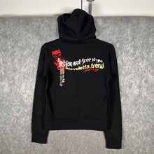 Load image into Gallery viewer, Diavoletto Devil Zip-Up Hoodie – Y2K Graphic Cropped Streetwear