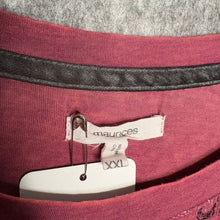 Load image into Gallery viewer, Maurices Pink Diamante Fleur De Lis & Baroque Corset Sleeve Grunge Top, Size XXL