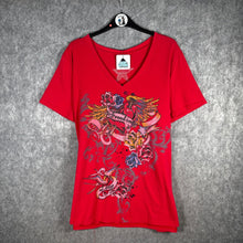 Load image into Gallery viewer, Mishcha MXM Red Graphic Angel Heart Wings Tee Oversized Fit