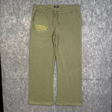 Load image into Gallery viewer, Ed Hardy Khaki Tattoo Y2K Flared Joggers, Size XL