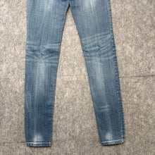 Load image into Gallery viewer, Miss Me Embroidered Big Stitch Diamante Logo Distressed Skinny Jeans, Waist 23