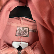 Load image into Gallery viewer, Juicy Couture Reworked Pink Velour Fur Hood Zip Hoodie Medium Y2K Women’s