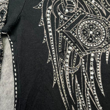 Load image into Gallery viewer, Vocal Rhinestone Mcbling Y2K Angel Wing Gothic Cross Long Sleeved Top,XS