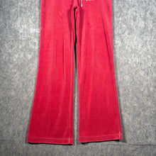 Load image into Gallery viewer, Juicy Couture Red Velour Joggers XL Y2K Vintage Flare Track Pants