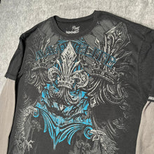 Load image into Gallery viewer, MMA Elite Rare Long Sleeved Fleur De Lis Black Gothic Y2K Top, Size 2XL