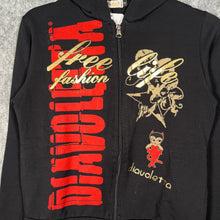 Load image into Gallery viewer, Diavoletto Devil Zip-Up Hoodie – Y2K Graphic Cropped Streetwear