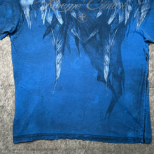 Load image into Gallery viewer, Xtreme Couture Blue Gothic Cross & Angel Feathers Grunge Top, Size XXL