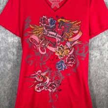 Load image into Gallery viewer, Mishcha MXM Red Graphic Angel Heart Wings Tee Oversized Fit