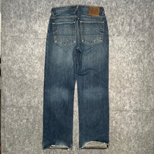Load image into Gallery viewer, Von Dutch 2000s Navy Patchwork White Logo Pannel Jeans, Waist 32
