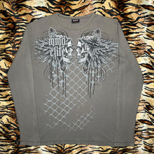 Load image into Gallery viewer, MMA Elite Brown Skull Gothic Grunge Long Sleeved Angel Wing Cyber Top, Size L