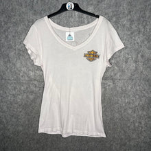 Load image into Gallery viewer, Harley Davidson Angel Wing White Grunge Y2K Top, Size L