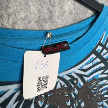 Load image into Gallery viewer, Triumph Blue Cyber Tribal Y2K Grunge Gothic Top, Size 2XL