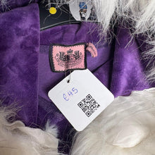 Load image into Gallery viewer, Juicy Couture Purple Faux Fur Y2K Mcbling Zip Up Embroidered Hoodie, Size L