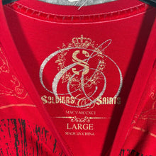 Load image into Gallery viewer, Soldiers & Saints Red Skull Graphic T-Shirt Large Embellished Tee
