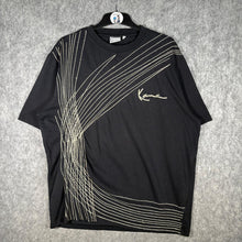 Load image into Gallery viewer, Karl Kani Embroidered Lines Graphic Tee Black Y2K Streetwear Size M