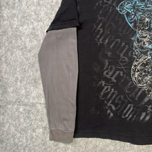 Load image into Gallery viewer, Gothic Cross Long Sleeved Y2K Grunge Black Blue, Size XL