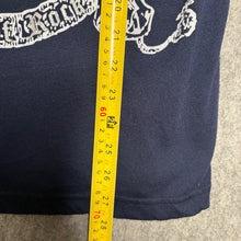 Load image into Gallery viewer, Attitude Gold Navy Fleur De Lis Shield Y2K Gothic Top, Size L