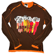 Load image into Gallery viewer, Roberto Cavali Brown Y2K Coquette Grunge Floral Multi Long Sleeved Top, XL