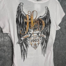 Load image into Gallery viewer, Harley Davidson Angel Wing White Grunge Y2K Top, Size L