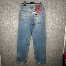 Load image into Gallery viewer, FUBU Blue Baggy Jeans Embroidered Logo Y2K Hip Hop Denim (W30 L32)