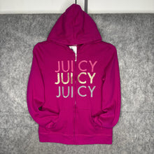 Load image into Gallery viewer, Juicy Couture Pink Y2K Fleeced Mcbling Embroidered Hoodie, Size S-M