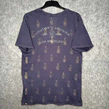 Load image into Gallery viewer, Christian Audigier Y2K Tattoo Style Dagger in Rose & Crest Graphic Top, Size L