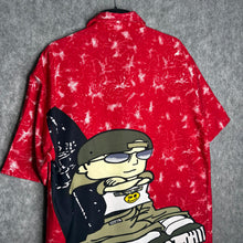Load image into Gallery viewer, Ninety Originals Y2K Cartoon Hip Hop Character Red Tie Dye Shirt, Size XL