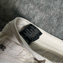 Load image into Gallery viewer, Miss Me White Zipper Pocket Distressed Hem Y2K Mid~Rise Mini Shorts, Waist 30
