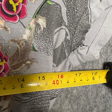 Load image into Gallery viewer, Christian Audigier Grey Butterfly Y2K Floral 2000s Top, Size L