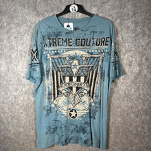 Load image into Gallery viewer, Xtreme Couture Performance Graphic Tee Blue Biker Y2K MMA Shirt XL
