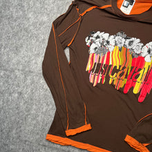 Load image into Gallery viewer, Roberto Cavali Brown Y2K Coquette Grunge Floral Multi Long Sleeved Top, XL