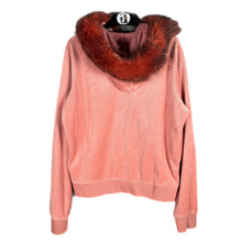 Load image into Gallery viewer, Juicy Couture Reworked Pink Velour Fur Hood Zip Hoodie Medium Y2K Women’s