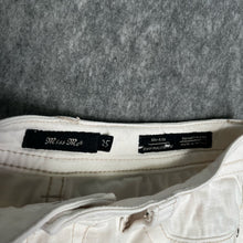 Load image into Gallery viewer, Miss Me White Zipper Pocket Distressed Hem Y2K Mid~Rise Mini Shorts, Waist 30