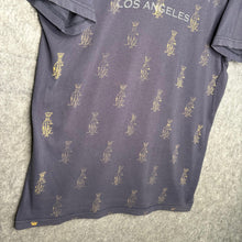 Load image into Gallery viewer, Christian Audigier Y2K Tattoo Style Dagger in Rose & Crest Graphic Top, Size L