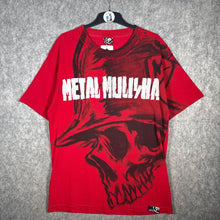 Load image into Gallery viewer, Y2K Grunge Gothic Affliction Style Metal Mullisha Red T-shirt Size L