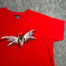 Load image into Gallery viewer, Urban Pirate Red Y2K Urban Angel Wings & Halo Graphic Top, Size XL