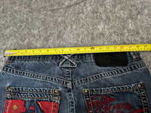 Load image into Gallery viewer, Eight 732 Embroidered Y2K 2000’s Hip Hop Blue Wash ‘Born Rider’ Jeans 36W 34L