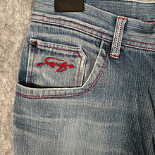 Load image into Gallery viewer, FUBU Blue Baggy Jeans Embroidered Logo Y2K Hip Hop Denim (W30 L32)