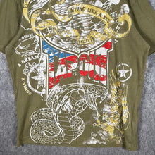 Load image into Gallery viewer, Tapout USA Snake Graphic T-Shirt Green Distressed Print Y2K MMA Style XL
