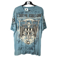 Load image into Gallery viewer, Xtreme Couture Performance Graphic Tee Blue Biker Y2K MMA Shirt XL