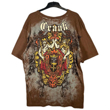 Load image into Gallery viewer, Crank Y2K Gothic Ed Hardy Affliction Style Brown Graphic Baggy Top Size XXL