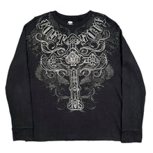 Load image into Gallery viewer, Route 66 Lost Soul Gothic Cross Black Long Sleeved Grunge Y2K Top, Size XL