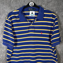 Load image into Gallery viewer, Polo Ralph Lauren Yellow Blue Stripe Polo Shirt 2XL Classic Fit