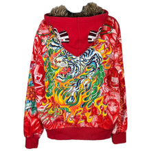 Load image into Gallery viewer, Ed Hardy by Christian Audigier Tattooo Embroidered Full Zip Fur Japan Hoodie