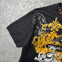Load image into Gallery viewer, Sean John 2000s Yellow Vulgar Decadence Baroque Graphic Top, Size XL
