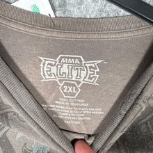 Load image into Gallery viewer, Y2K MMA Elite Affliction Style Gothic Grunge Fleur De Lis Baggy Brown Top 2XL